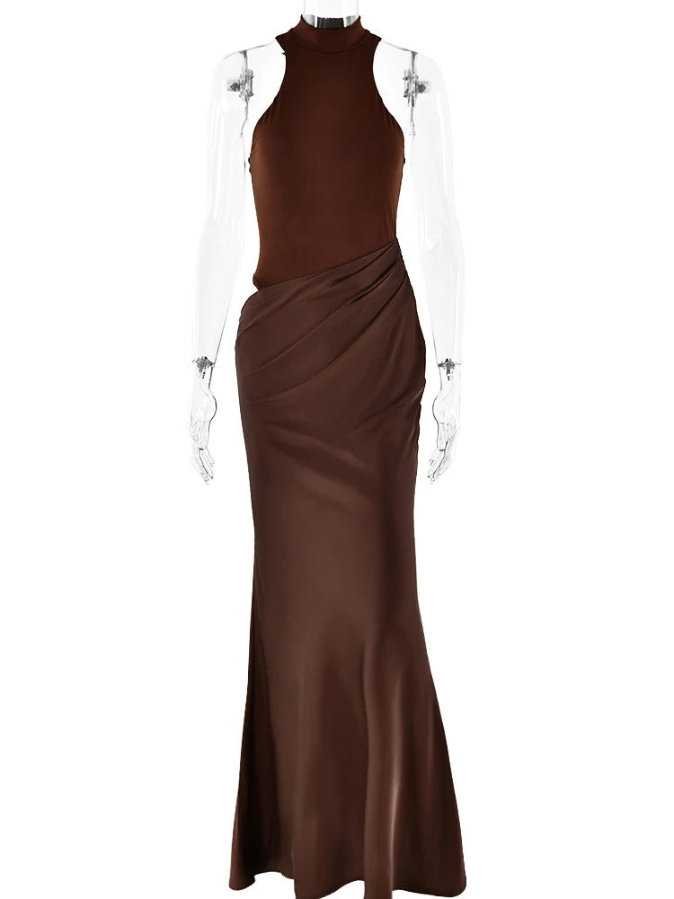 Juiana  Satin Maxi Dress