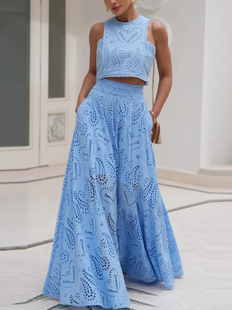 Embroidered Two Piece Set