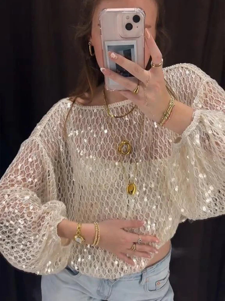 Knit Sequined Sweater