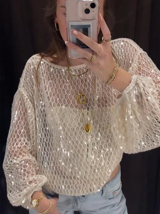 Knit Sequined Sweater