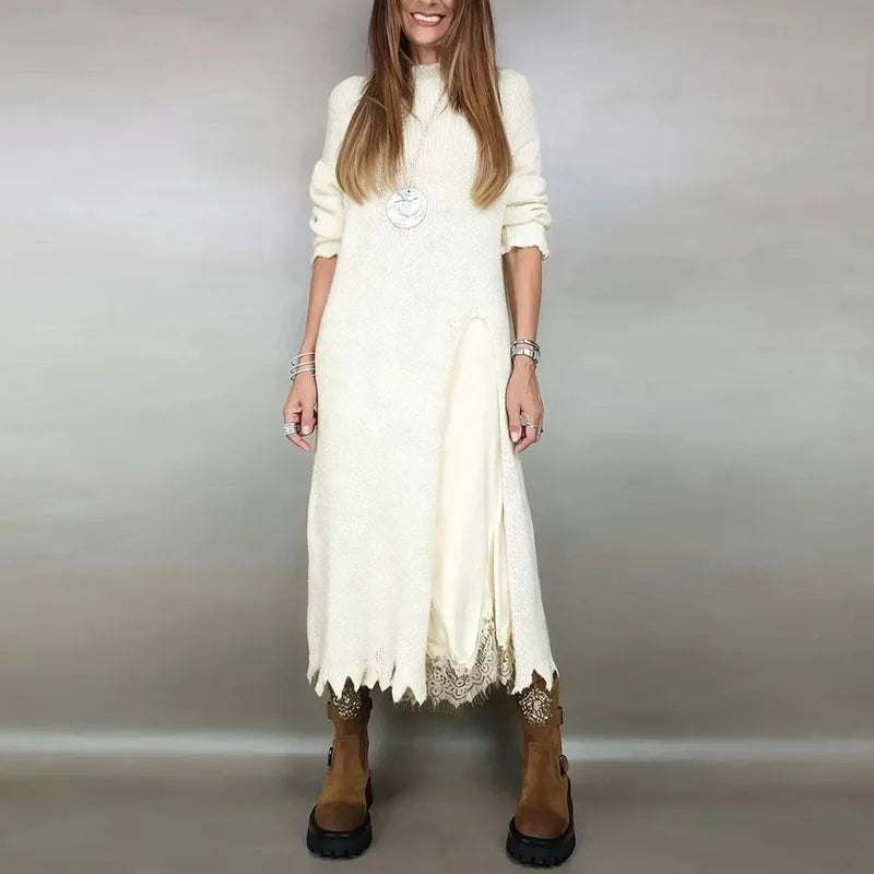 Knitted Sweater Dress Suit