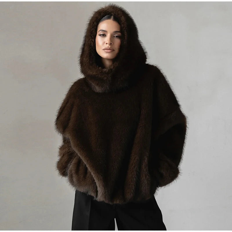 Fur Hooded Sweater