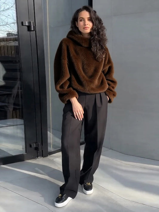 Fur Hooded Sweater