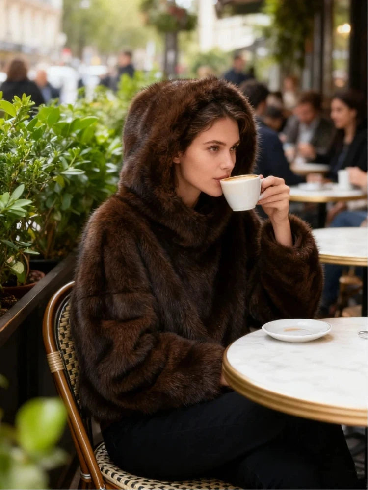 Fur Hooded Sweater
