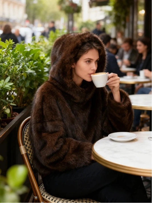 Fur Hooded Sweater