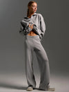 Daria Thick Knitted Suits Polo Neck Sweater & Wide Leg Pants