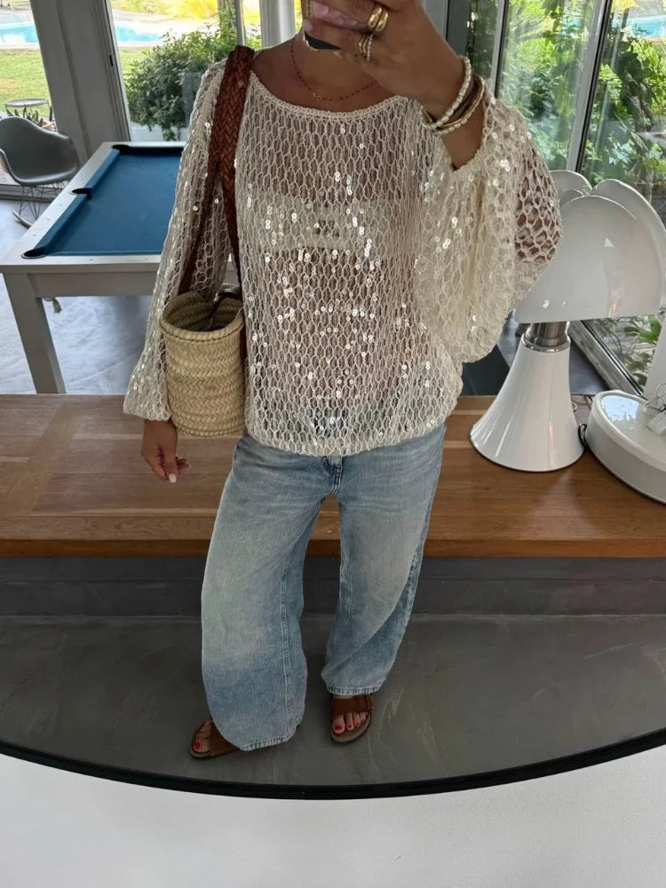 Knit Sequined Sweater