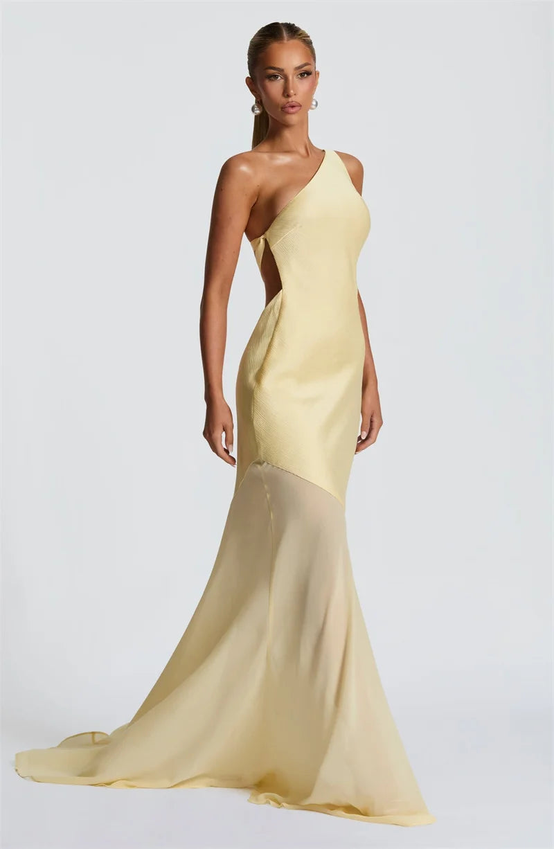 Kimberly One Shoulder Backless  Maxi Dress