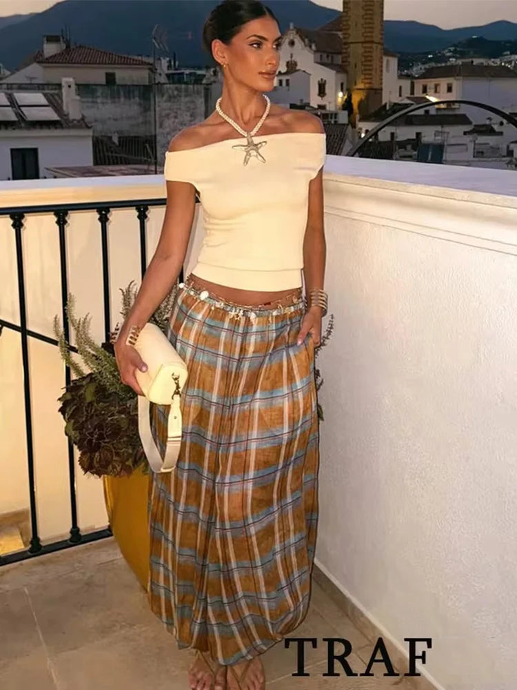 Plaid Printed Trousers