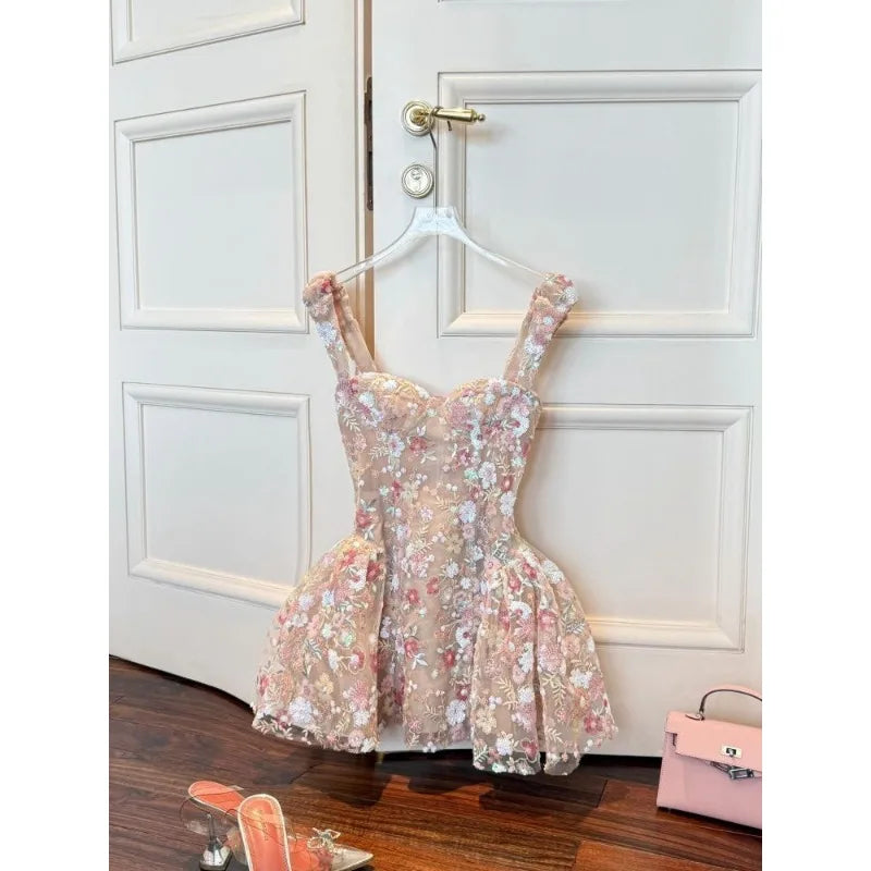 Danna Lace Embroidery  Mini Dress