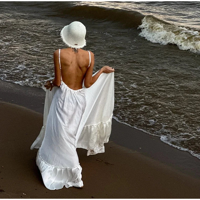 Beach Backless Loose Maxi Dress