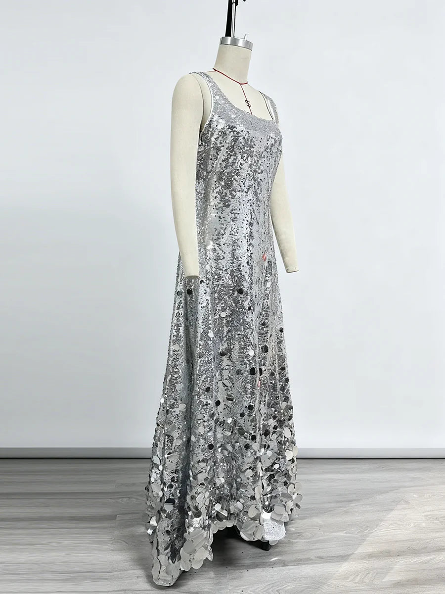 Calanthe Silver Sequins  Dress
