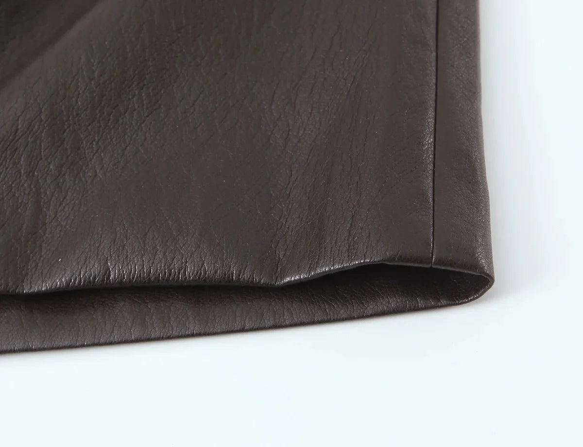 Leather Skirt Set with  Belt