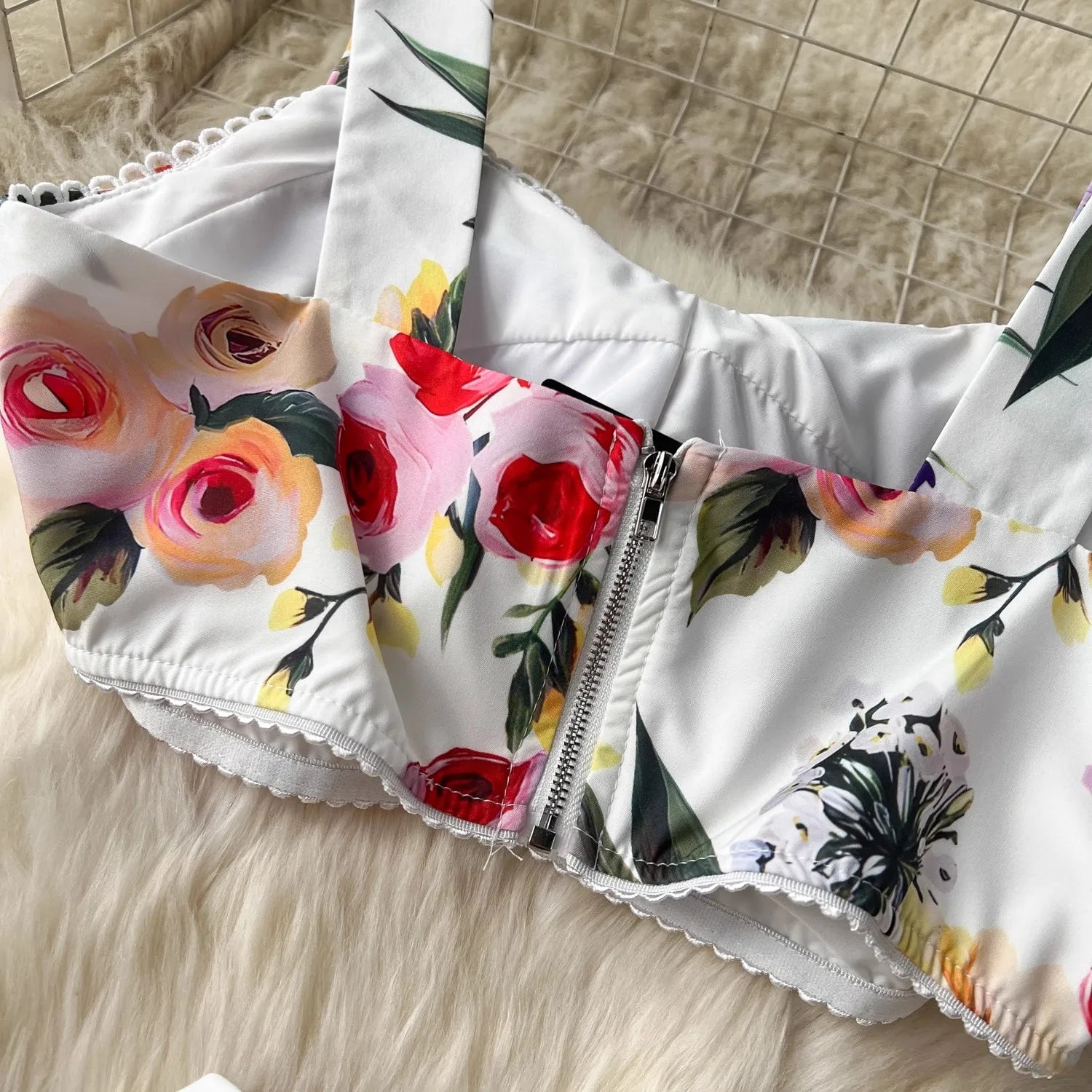 Summer Flower Skirt Set