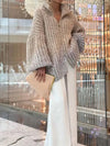 SERSI Sequin Zippered Sweater