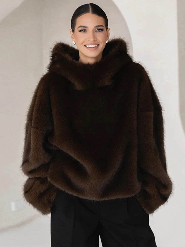 Fur Hooded Sweater