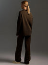 Daria Thick Knitted Suits Polo Neck Sweater & Wide Leg Pants