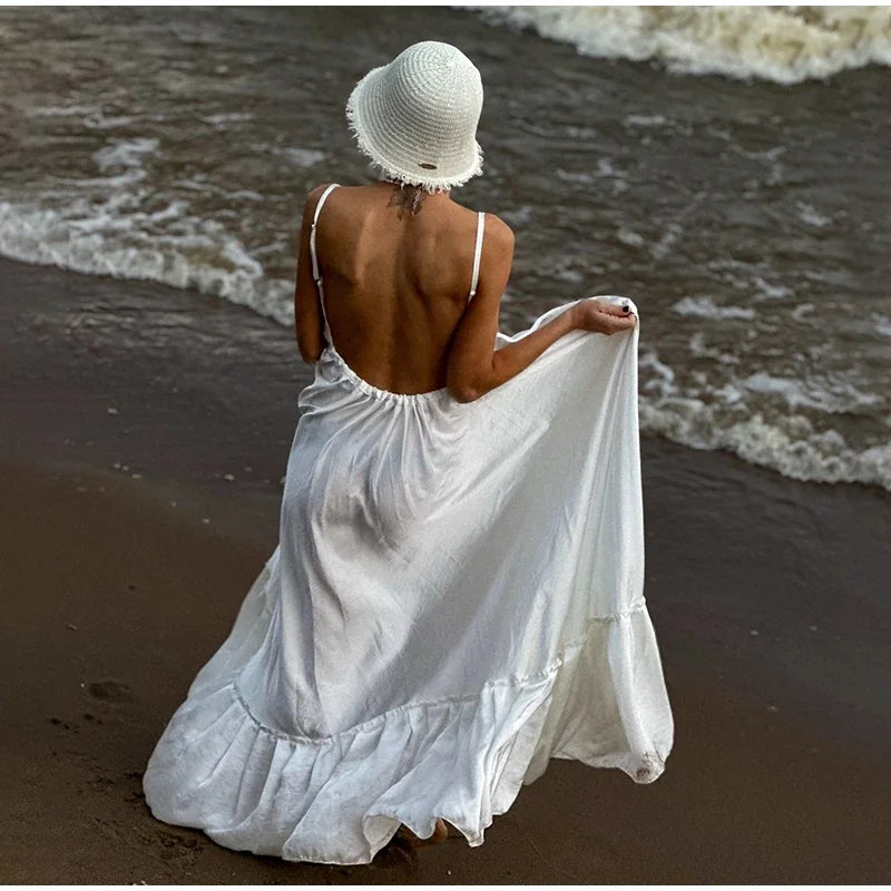 Beach Backless Loose Maxi Dress