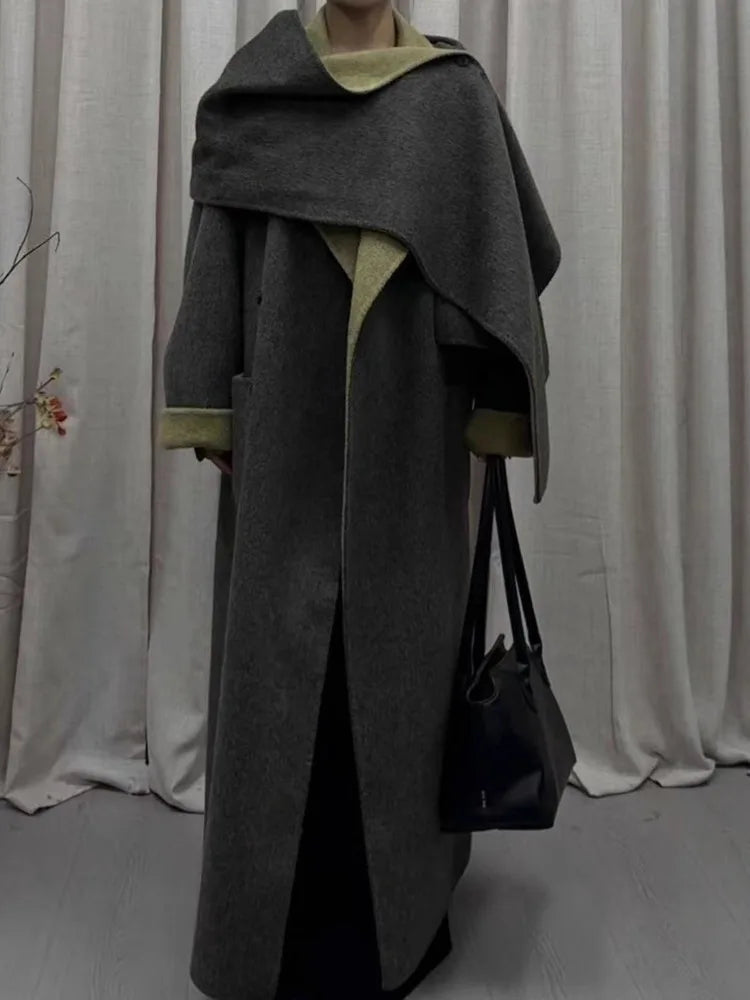 Lana Double Sided Wool Coat+Shawl