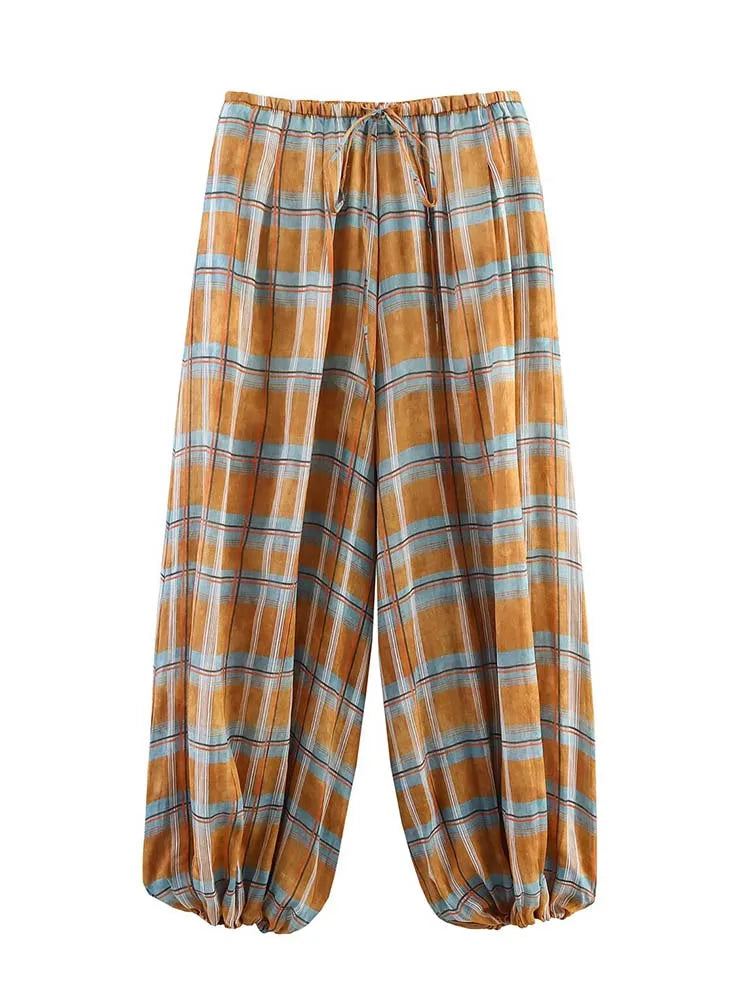 Plaid Printed Trousers