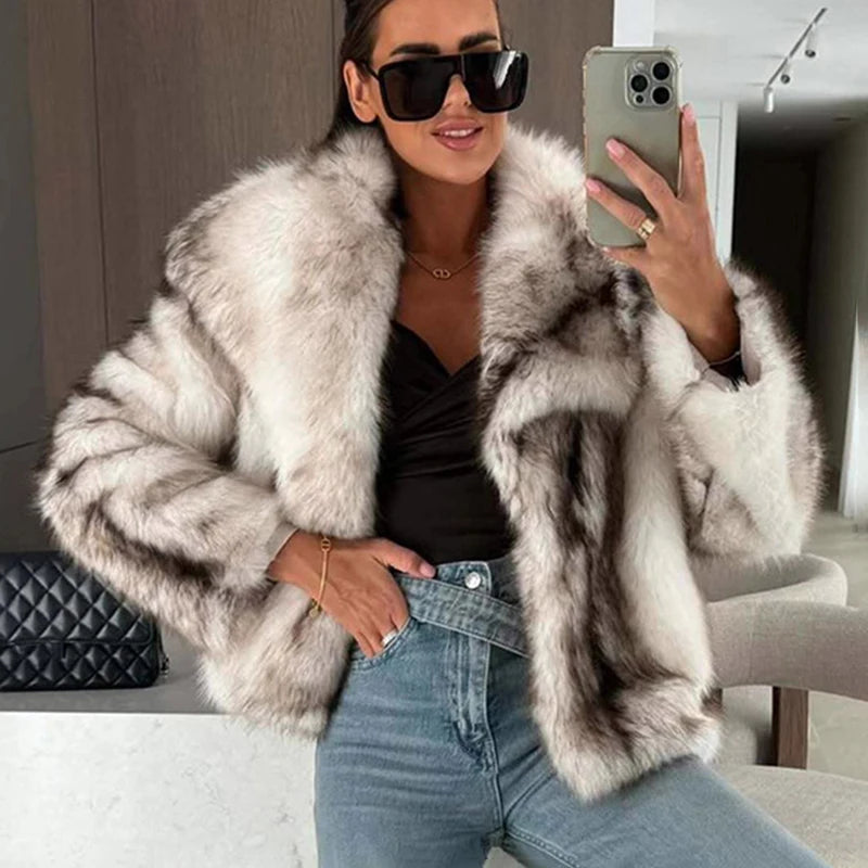 Gradient Faux Fur Coat