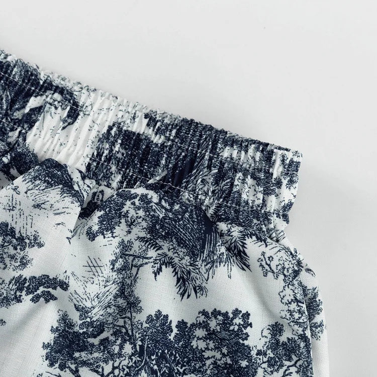 Gaby Floral Print Three Piece Shorts Set