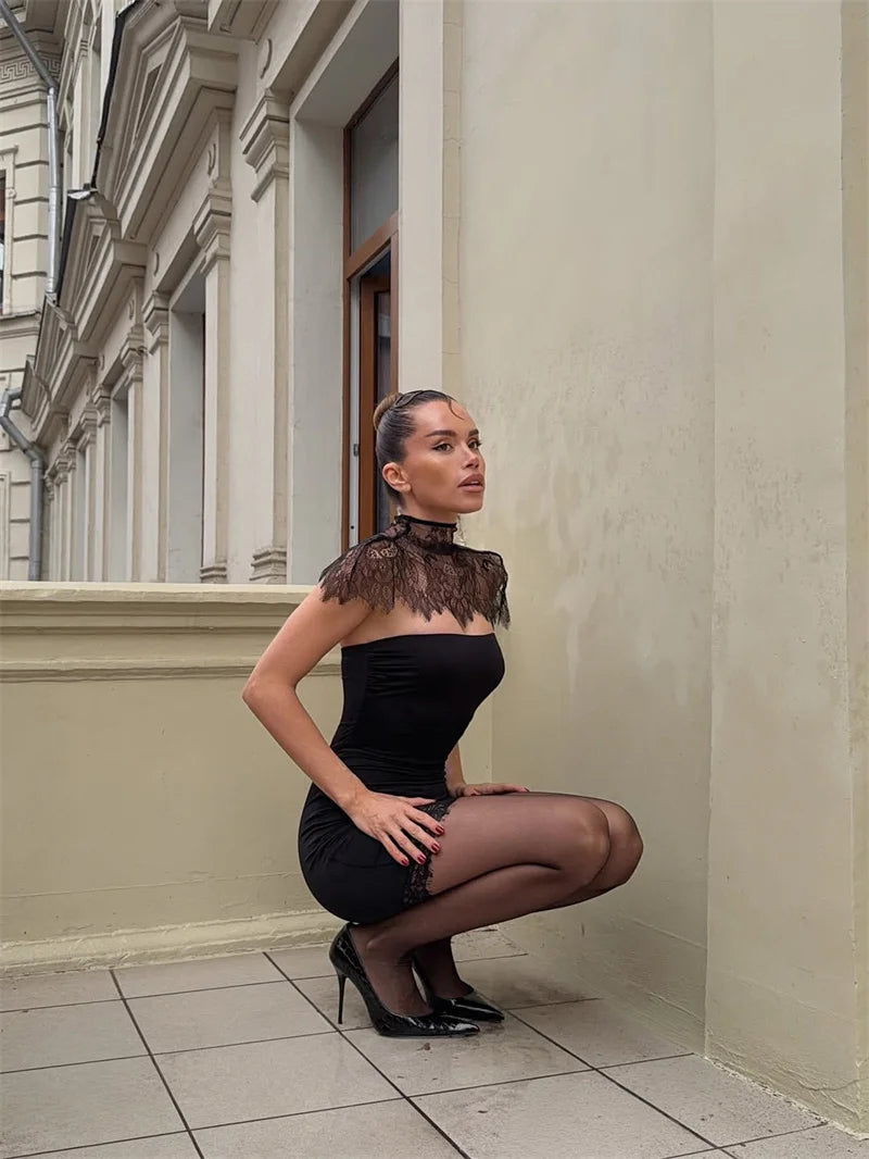 Ursula Lace Backless Mini Dress