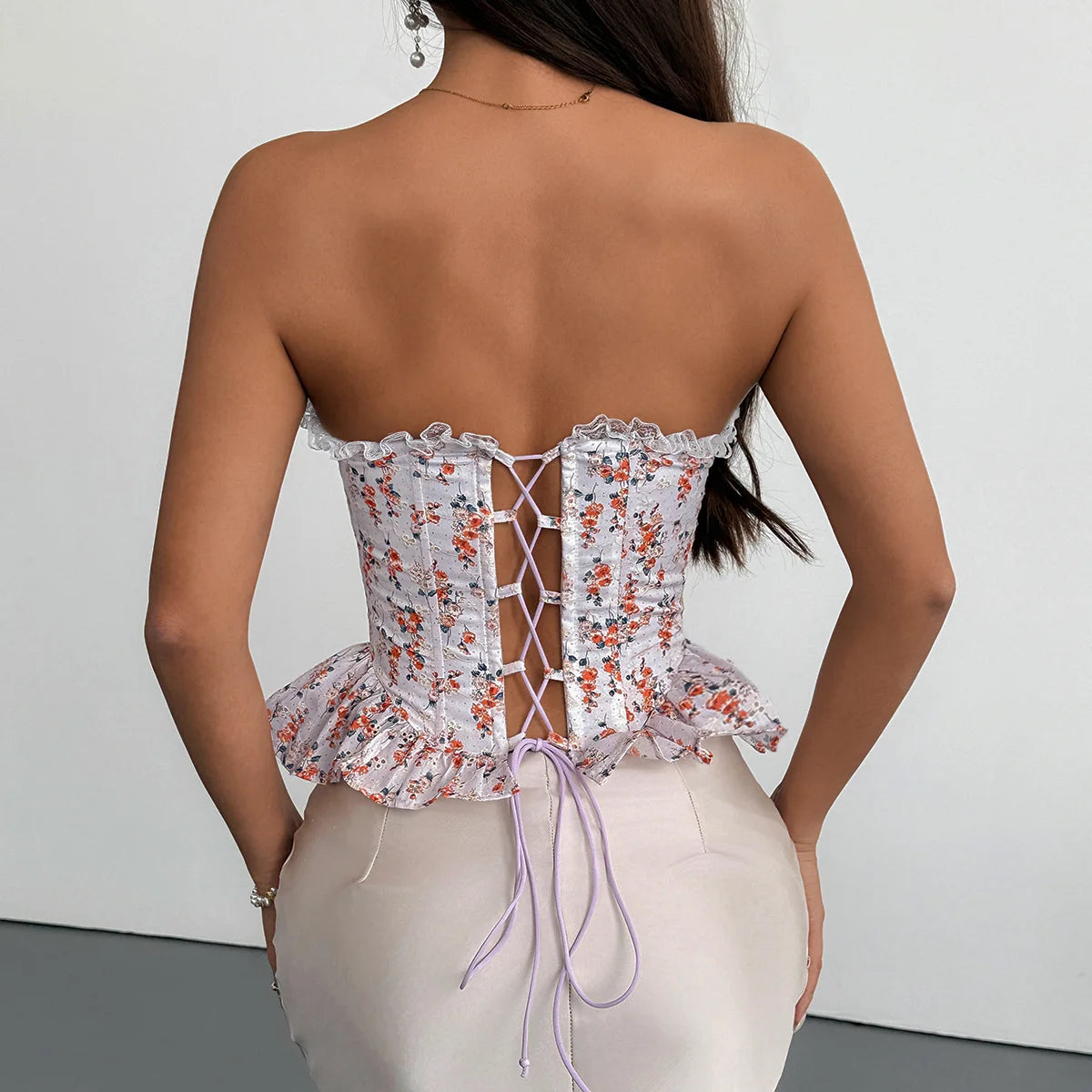 Elise Lace Print Corset