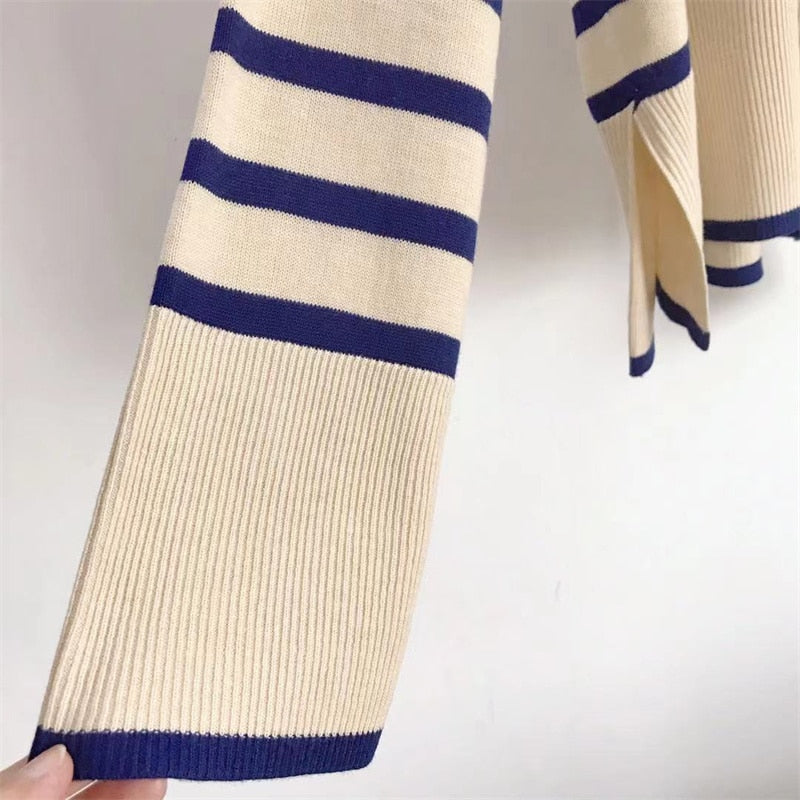 Striped Print Loose Pullover