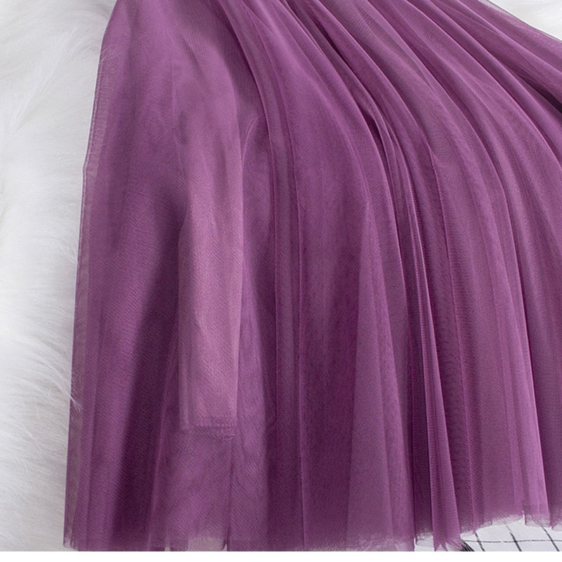 A LINE Long Tulle Skirt
