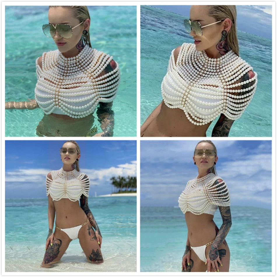 Round Neck Pearl Top