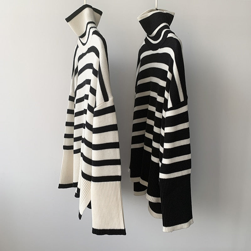 Striped Print Loose Pullover