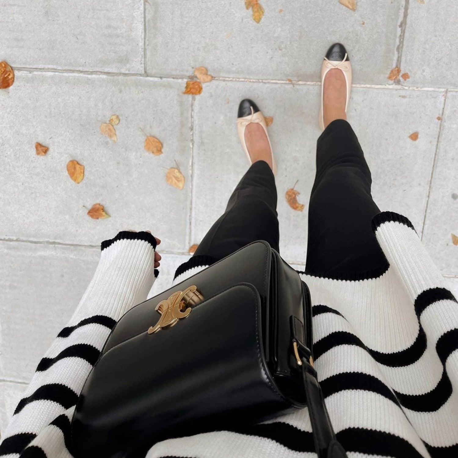 Striped Print Loose Pullover