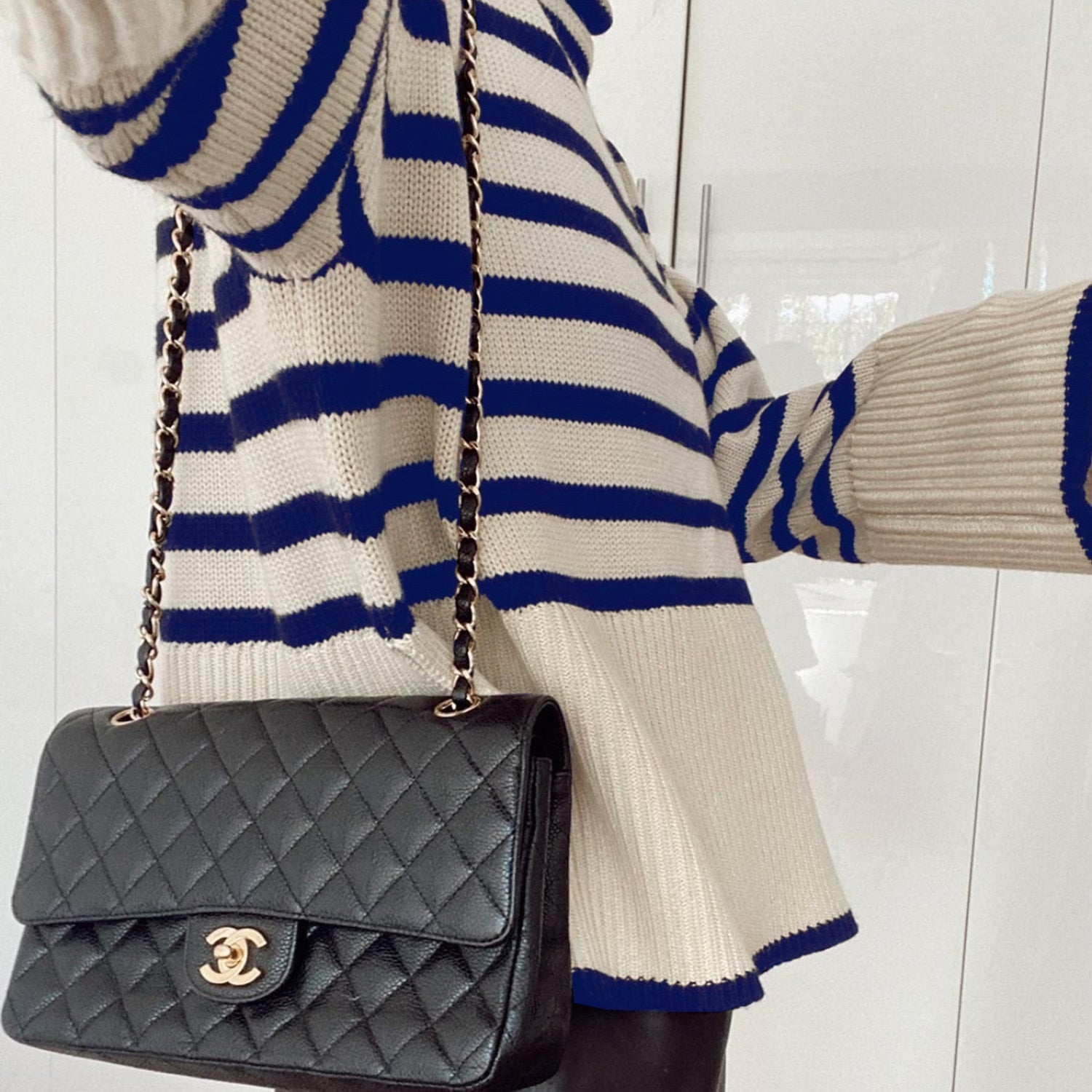 Striped Print Loose Pullover