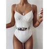 Ribbed SwimSuit With Belt