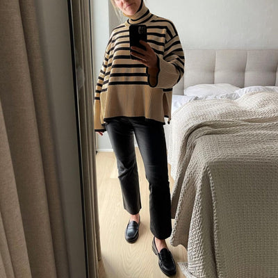 Striped Print Loose Pullover