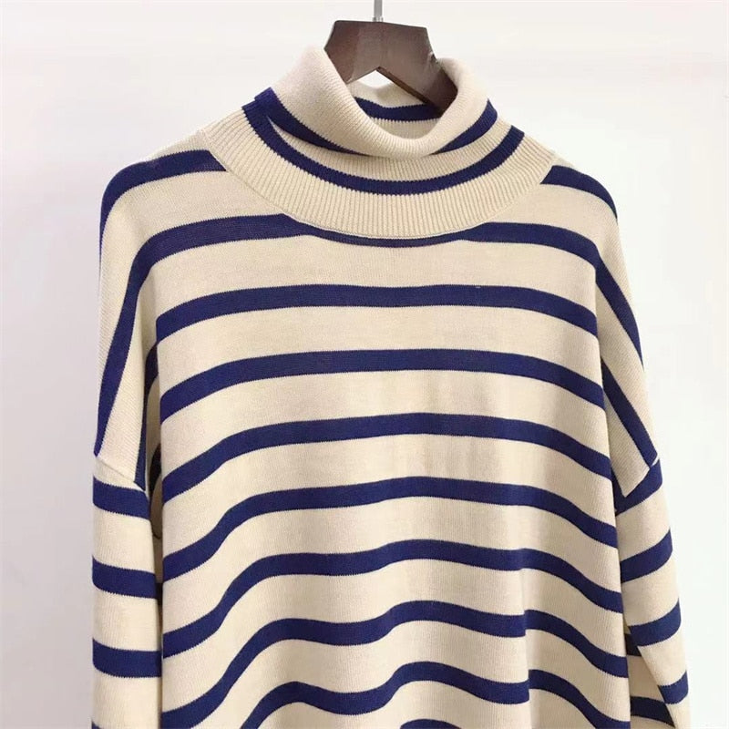 Striped Print Loose Pullover