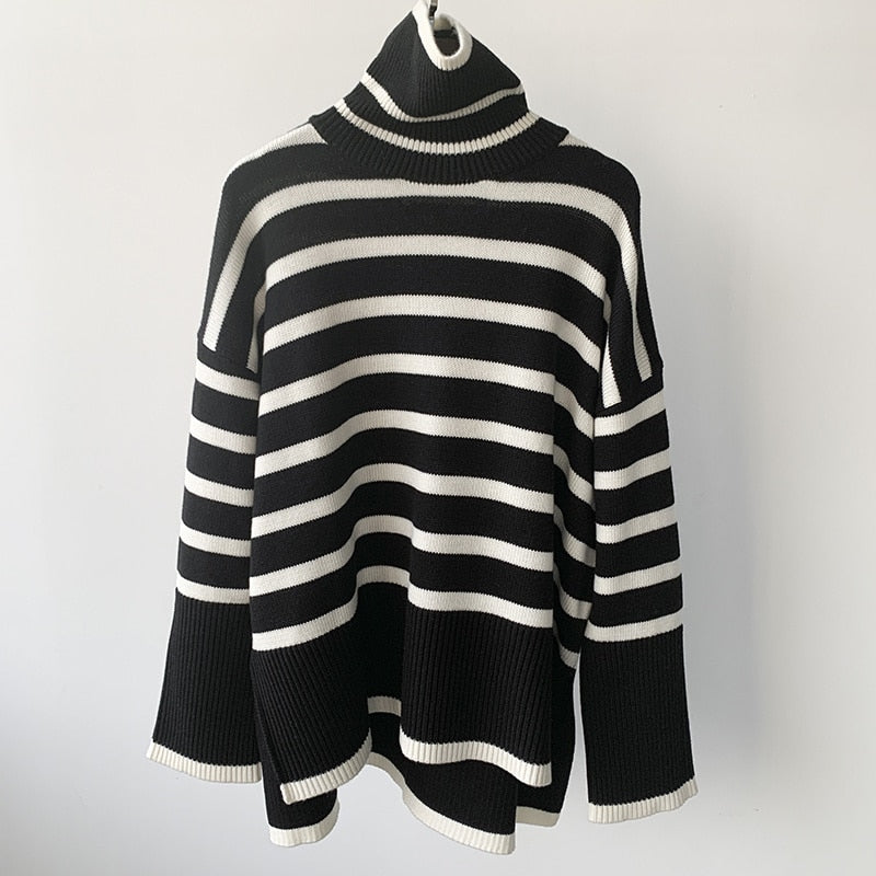 Striped Print Loose Pullover