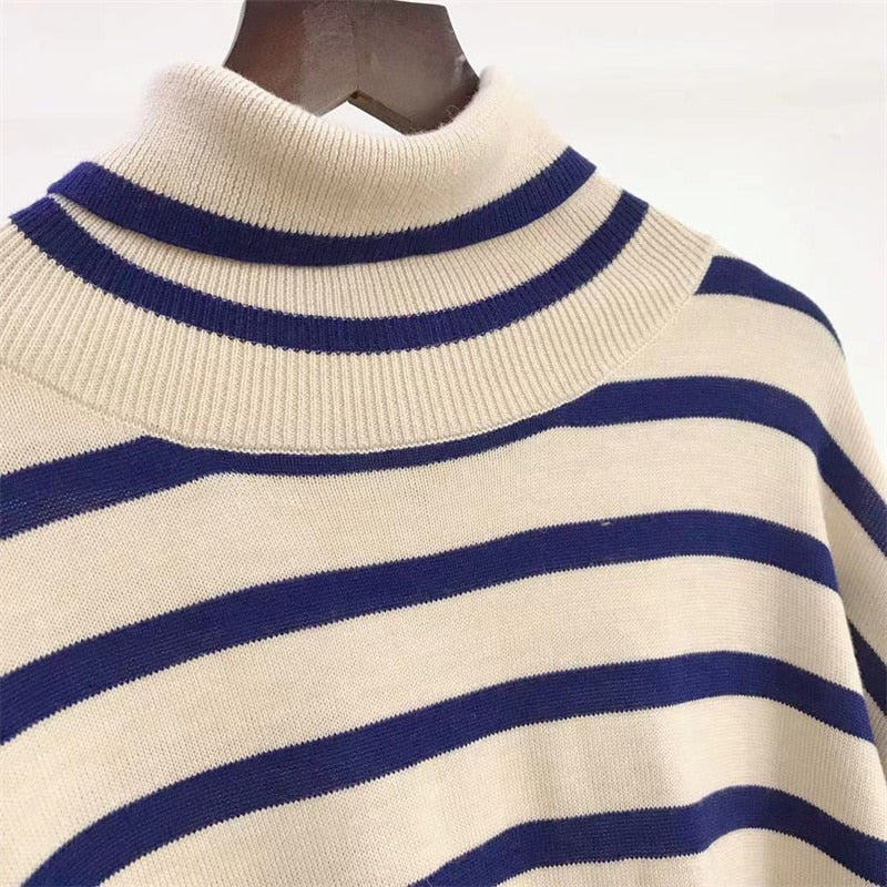 Striped Print Loose Pullover