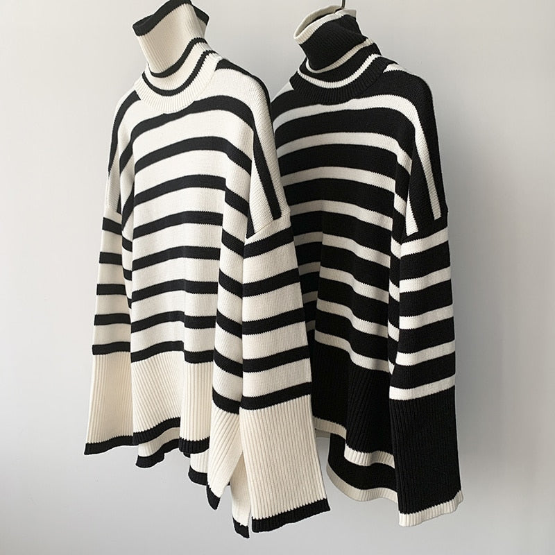 Striped Print Loose Pullover