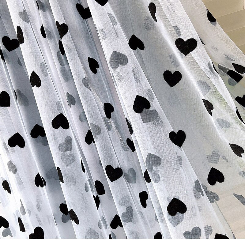 Tulle Heart Print Skirt