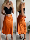 Irma Satin Silk Midi Skirt