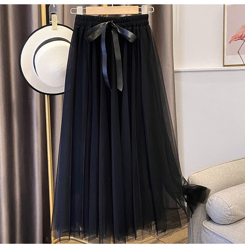 KERIN  Tulle Long Skirt