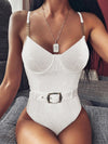 Ribbed SwimSuit With Belt