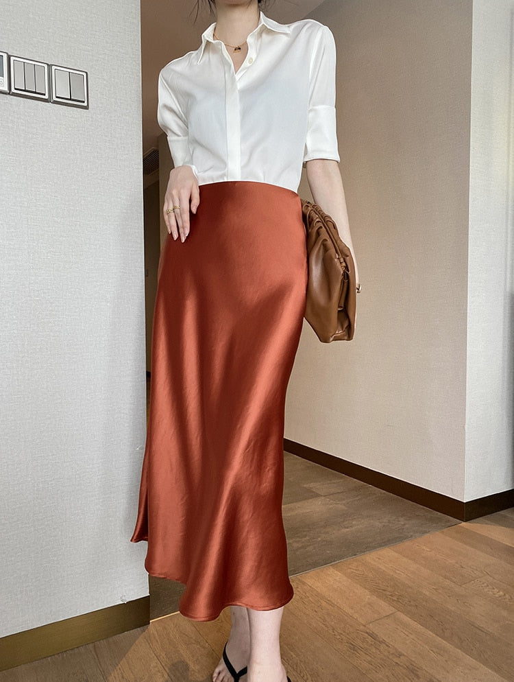 Irma Silk Satin Skirt