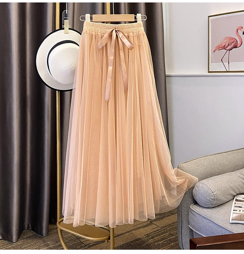 KERIN  Tulle Long Skirt