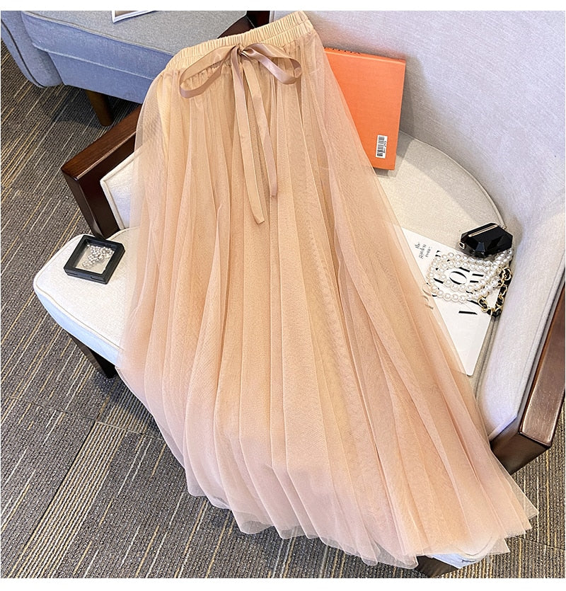 KERIN  Tulle Long Skirt