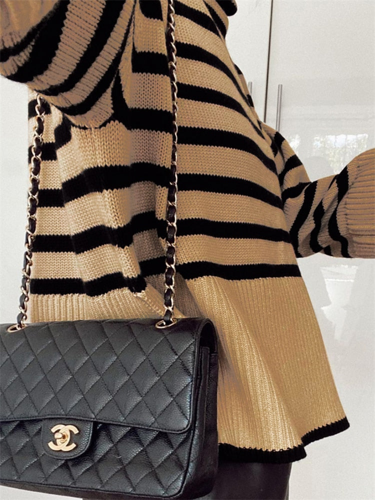 Striped Print Loose Pullover