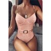 Ribbed SwimSuit With Belt