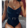 Ribbed SwimSuit With Belt